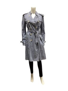 Burberry Women's Plympton Gingham Trench Coat Size: 8